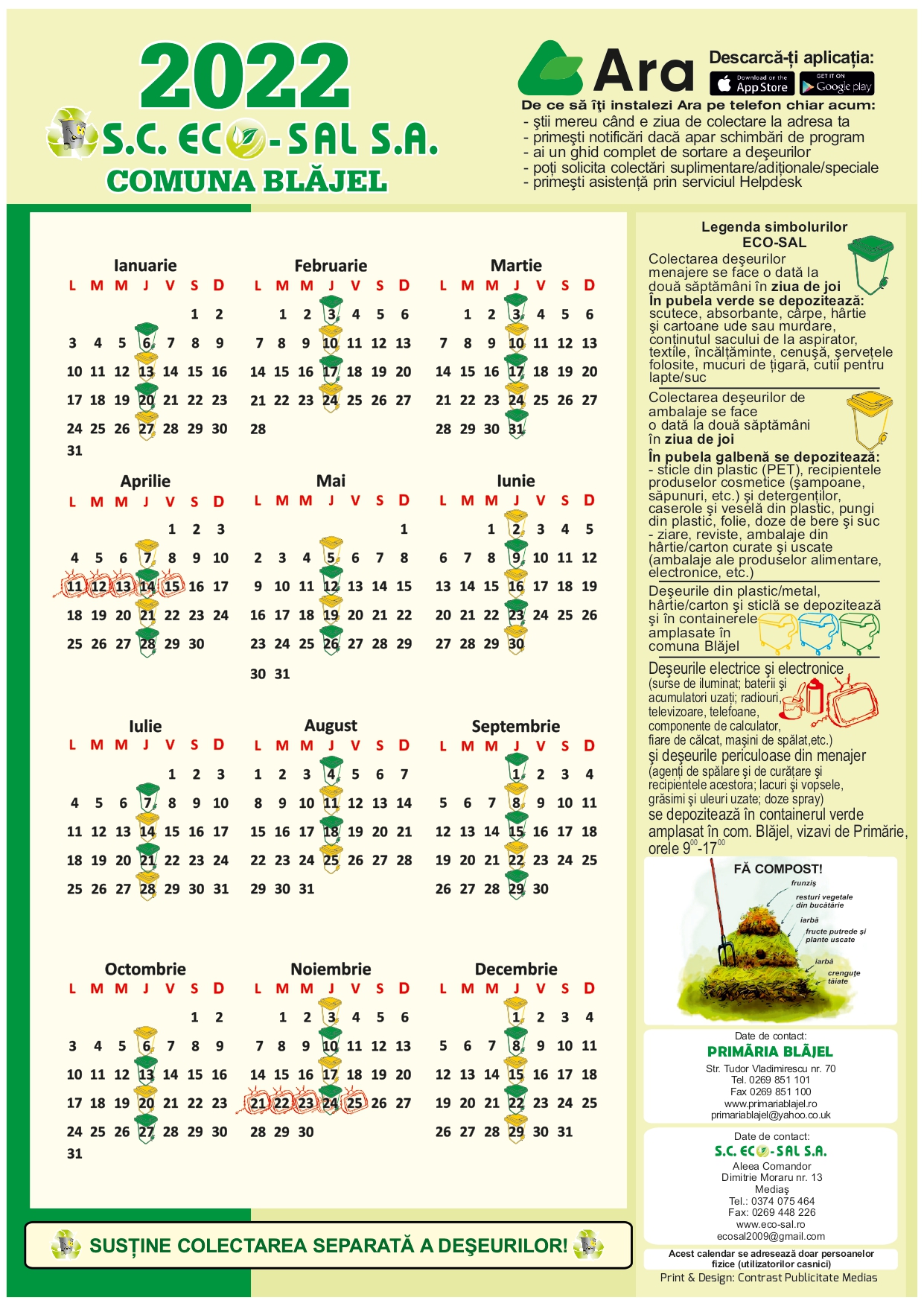 Calendar colectare Blăjel