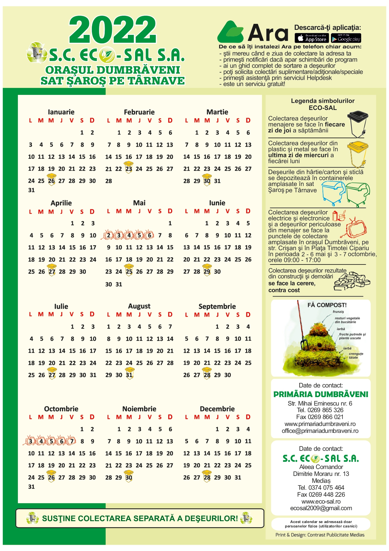 Calendar colectare Şaroş pe Târnave